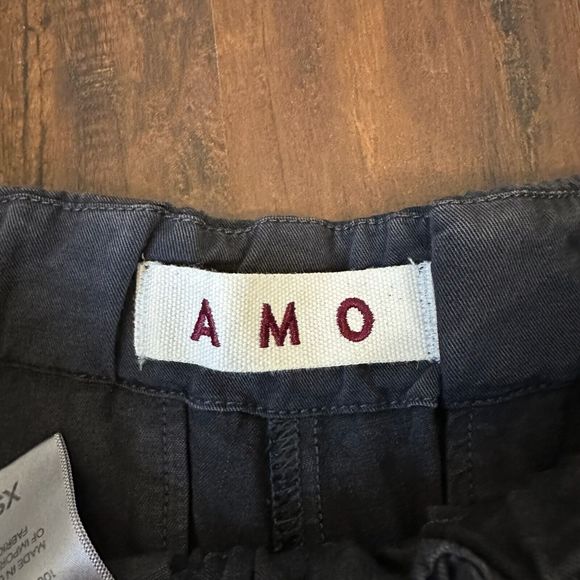 AMO Twist Pull On Ankle Pants Slit in Washed Black USA MADE - Picture 7 of 11